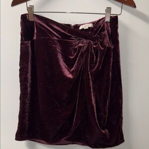 LOFT Velvet Mini Skirt - Deep Wine